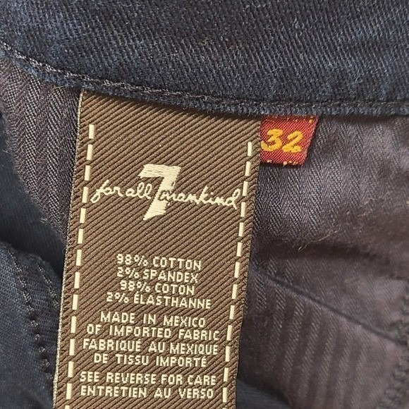 7 For All Mankind Bootcut Jeans Dark Wash Indigo Stretch Denim Size 32 - Picture 5 of 5